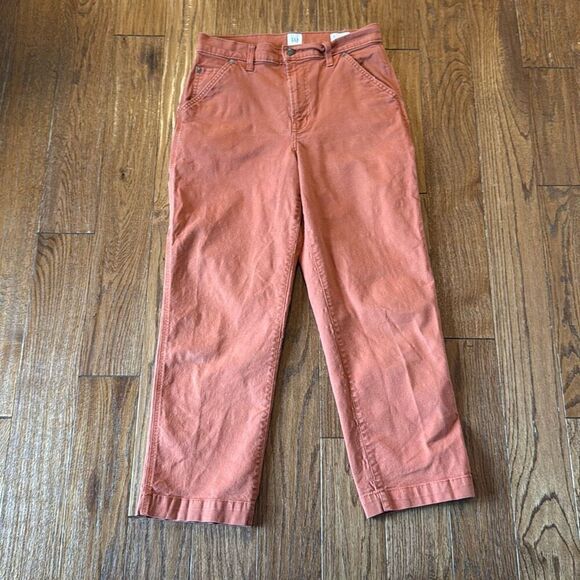 Gap orange carpenter crop jeans size 6 - Picture 3 of 11